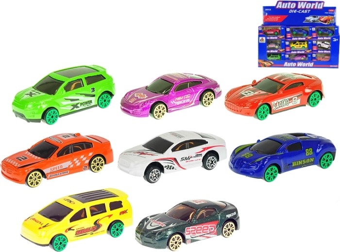 Metalowy samochodzik wyścigowy 7 cm, skala 1:64, wolny bieg