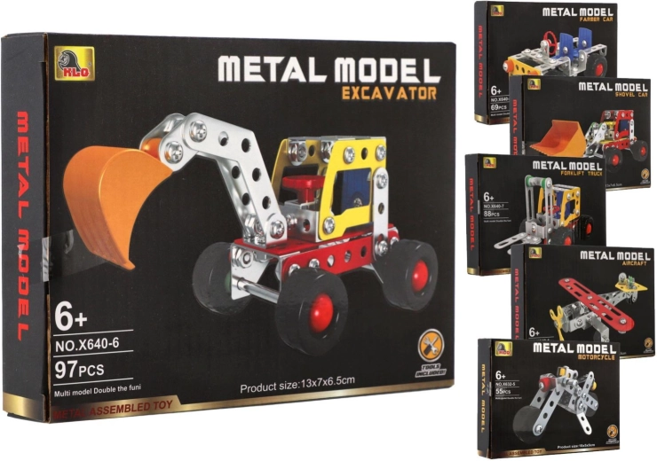 Metalowa konstrukcyjna zabawka pojazdów – mix modeli