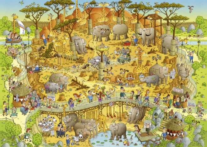 HEYE Puzzle Szalona ZOO: Afrykańska ekspozycja 1000 elementów