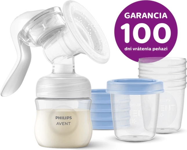 Ręczny laktator PHILIPS AVENT z kubkami VIA 180 ml (5 szt.)