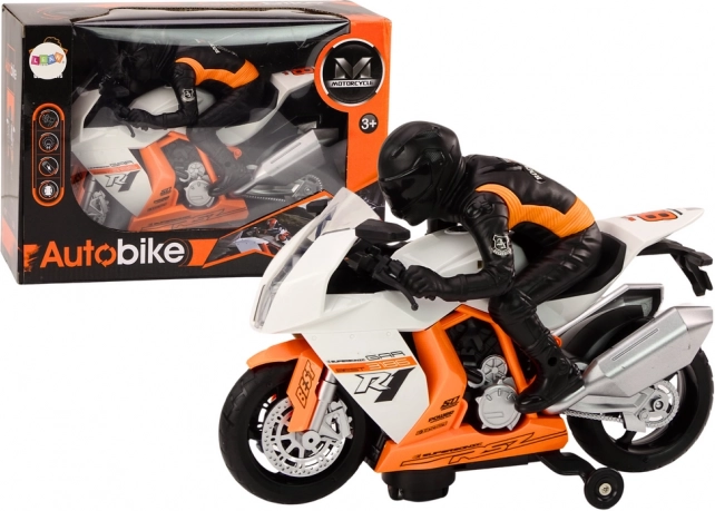 Motocykl ze światłami Dźwięki Czujnik przeszkód Biały