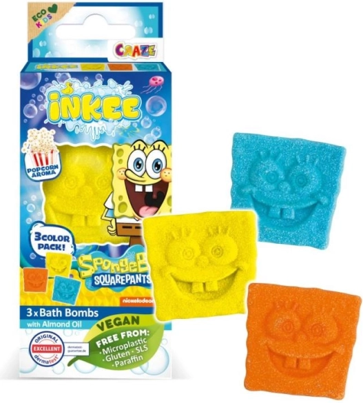 Mini zestaw musujących kul do kąpieli SPONGEBOB – 3×15 g