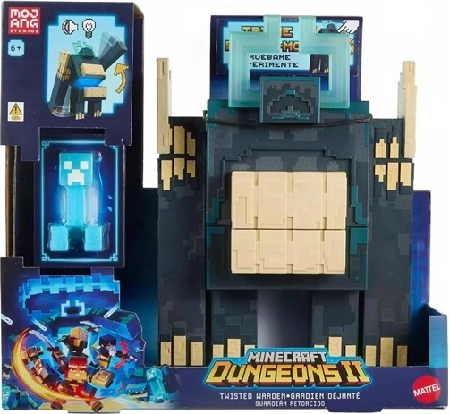 Interaktywna figurka Minecraft Dungeons atakujący Warden z Creeperem