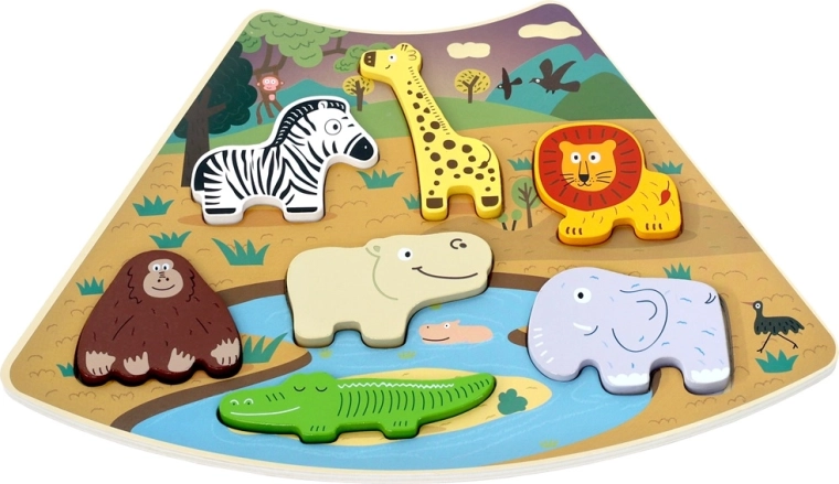 2Kids Toys Drewniane łączone puzzle Safari