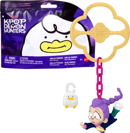 Mattel Netflix KPop Demon Hunters niespodzianka – mini figurka na breloczku Hello Friend Mini Reveal