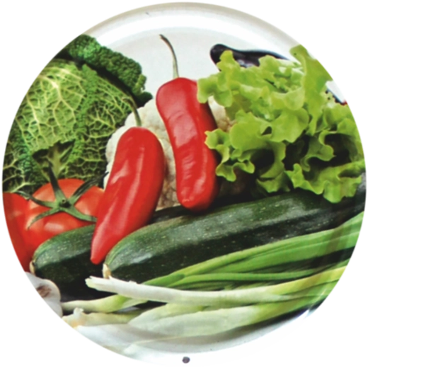 Wieczka do wekowania 82 mm z motywem warzyw Chomik