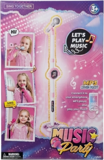 Dziecięcy mikrofon karaoke ze światłem i muzyką - 1 sztuka