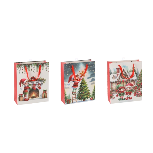 Torebka prezentowa Świąteczny elf 18 × 24 × 8 cm