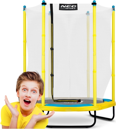 Ogrodowa trampolina dziecięca 140 cm z wewnętrzną siatką NEO-SPORT