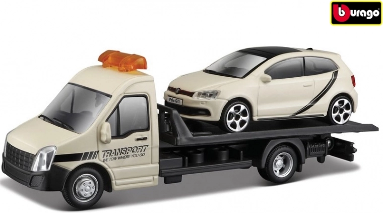 Laweta z modelem VW Polo GTI od Bburago