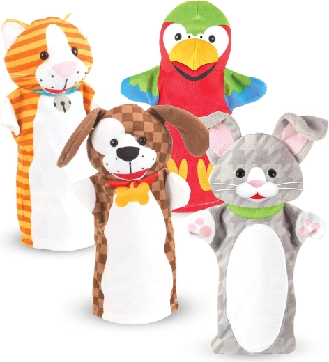 Melissa & Doug Playful Pets zestaw 4 pacynek przedstawiających zwierzęta domowe