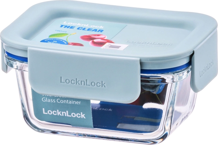 Szklany pojemnik Clear prostokątny 160 ml, miętowy