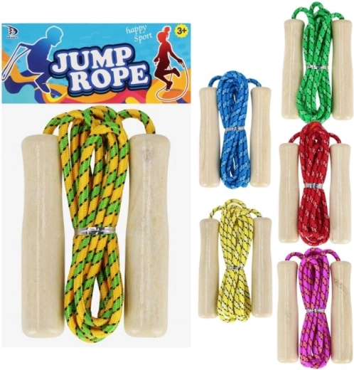 Skakanka z drewnianymi rączkami dla dzieci