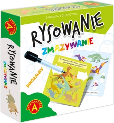 Zestaw do rysowania i ścierania Dinozaury