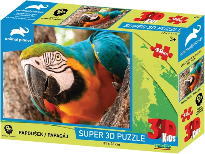 3D puzzle papuga 48 elementów