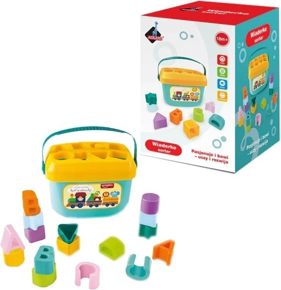 Wiaderko do sortowania z klockami