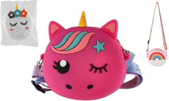 Dziecięcy silikonowy portfelik ze sznurkiem - różne kolory