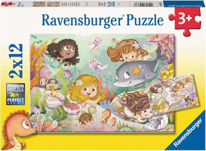 Ravensburger puzzle wróżki i syreny 2×12 elementów