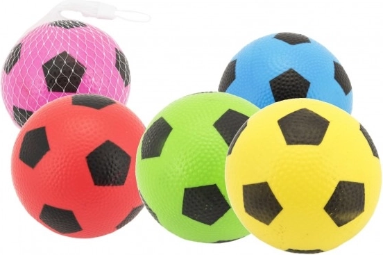 Gumowa piłka futbolowa 12 cm w siateczce – mix kolorów