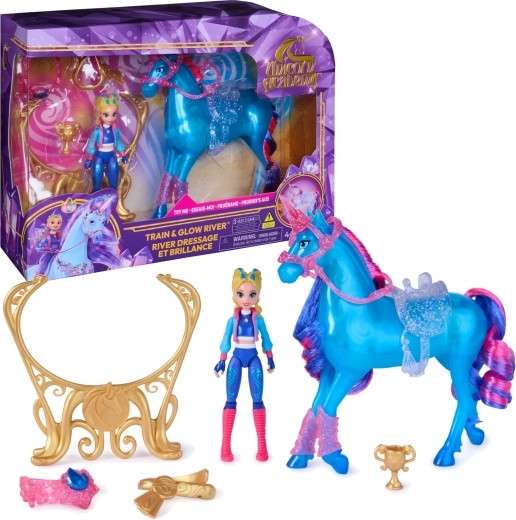 Unicorn Academy Isabel i River – świecący jednorożec z lalką i akcesoriami