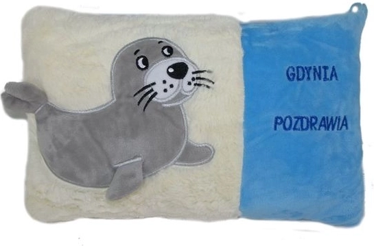 Pluszowa poduszka foka „Pozdrowienia z Gdyni”