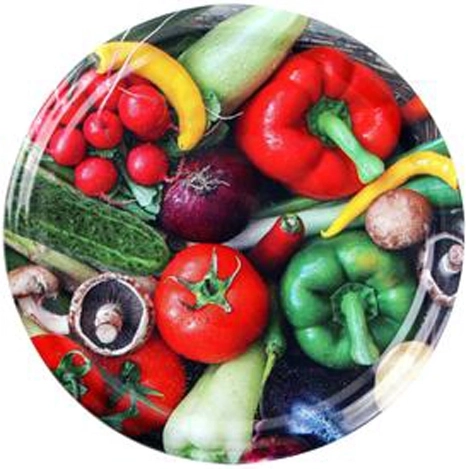 Wieczka na słoiki zakręcane z motywem warzyw 66 mm, 10 szt.