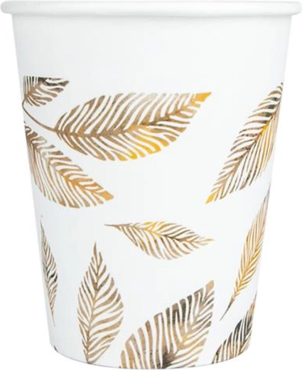 Papierowe kubeczki szare Gałązki 200 ml, 8 szt.