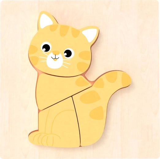 Babu ręcznie robione drewniane puzzle kotek