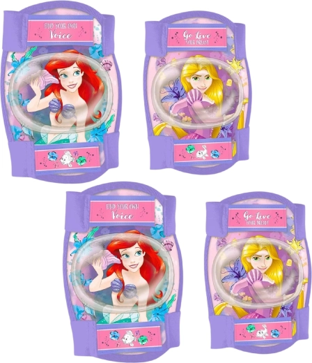 Dziecięcy zestaw ochraniaczy na kolana i łokcie Disney Księżniczki (Ariel i Roszpunka) – 4 szt.