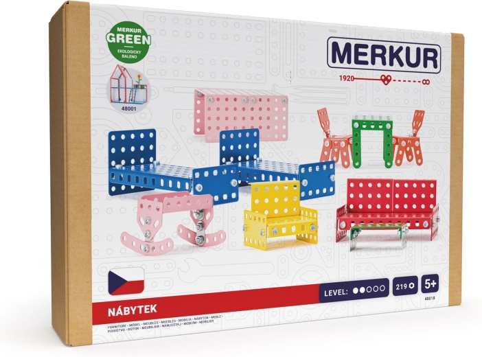 Merkur metalowe meble do domku dla lalek, 219 elementów