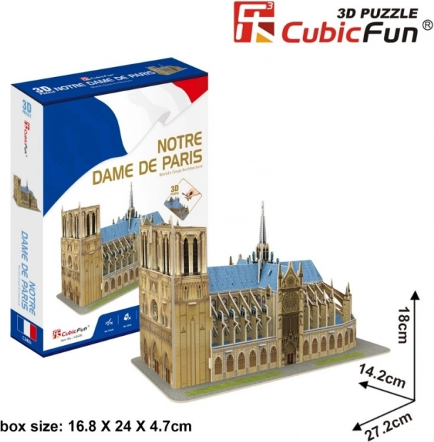 CubicFun 3D puzzle Katedra Notre‑Dame – 53 elementów