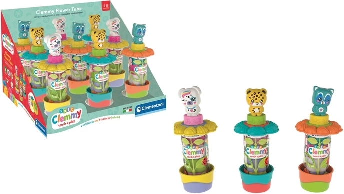 Clementoni Baby Clemmy miękkie klocki w tubie – ogród