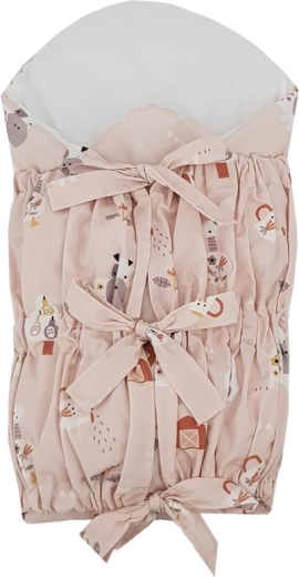 Rożek do wiązania z wyjmowaną wkładką kokosową My Farm, pudrowy róż, 75 × 75 cm