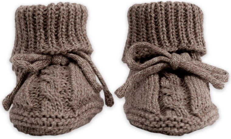 Lodger plecione buciki niemowlęce knit cable buffalo 0–6 miesięcy - 1 szt.