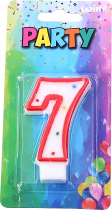 Świeczka urodzinowa cyfra siedem czerwona