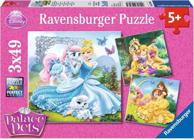 Ravensburger puzzle Disney księżniczki i ich pupilki 3×49 elementów