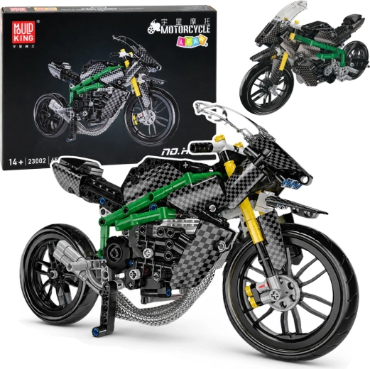 Konstrukcyjna klockowa model sportowego motocykla wyścigowego czarny – 656 elementów
