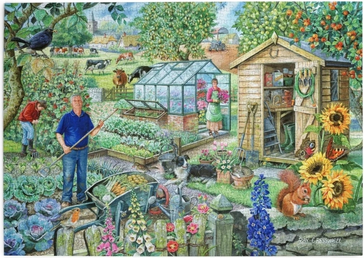 Puzzle House of Puzzles W ogrodzie, 1000 elementów