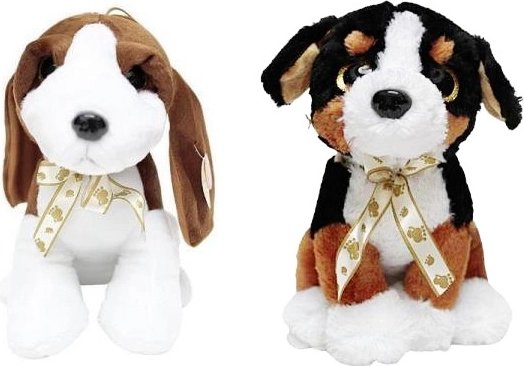 Pluszowy piesek z kokardą – duży