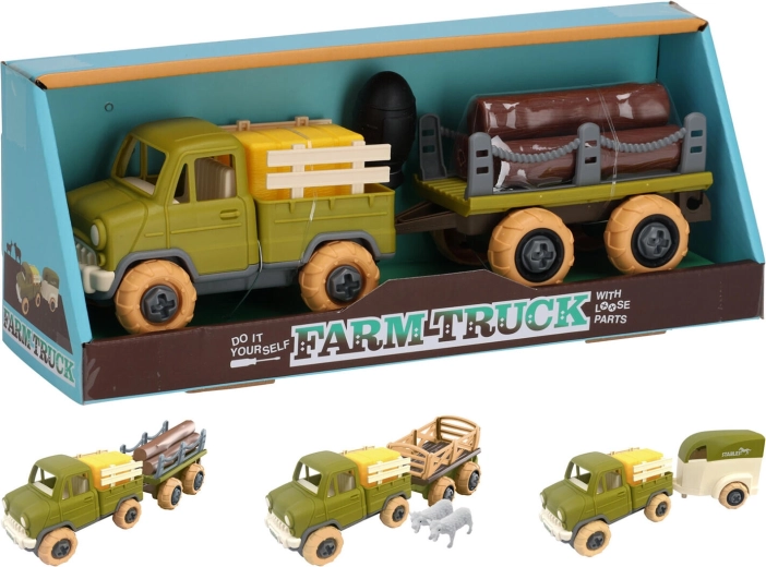 Auto farmera z przyczepą 26 cm, plastik, mix rodzajów