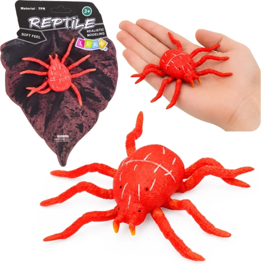 Realistyczna gumowa figurka czerwonego pająka 12 cm