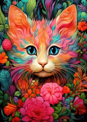 Puzzle kocię i kwiat 300 elementów