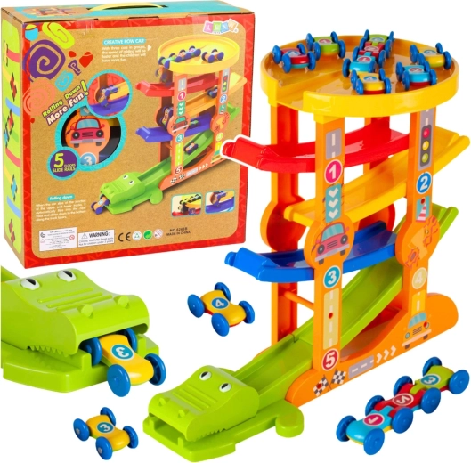 Autodrom ze zjeżdżalnią i katapultem Krokodyl – 5 poziomów