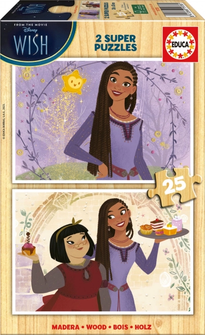 Educa drewniane puzzle Życzenia 2×25 elementów