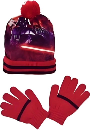 Star Wars czapka i rękawiczki w kolorze czerwonym