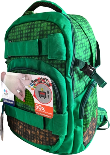 PIXIE CREW zielony plecak studencki Mine&Craft 100 pikseli
