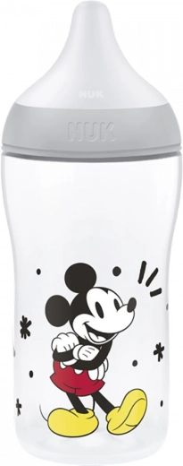 NUK Perfect Match butelka dla niemowląt z kontrolą temperatury Disney Mickey 260 ml szara