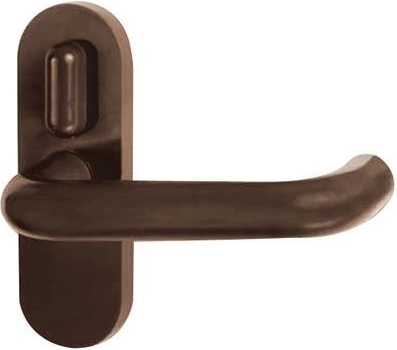 Wewnętrzna klamka drzwiowa z dźwignią, brązowa, plastik