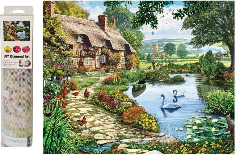 Mozaika diamentowa – wiejski domek