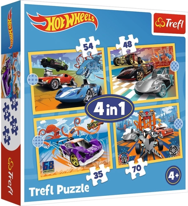 Puzzle HOT WHEELS 4w1 pojazdy Trefl